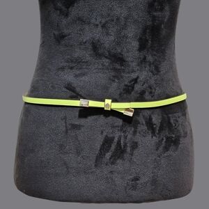 Kate Spade New York Belt Large Limeade Shoestring Bow Leather Vacation Summer